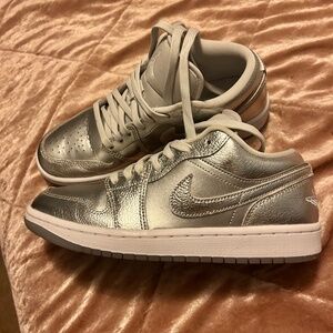 Metallic silver Jordan 1 lows
